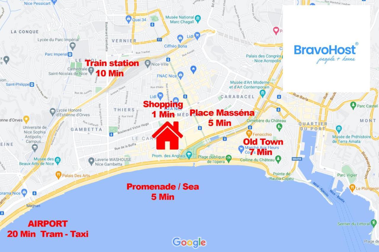 Grimaldi Centrale 5 Pers Wi-Fi Ac Apartman Nizza Kültér fotó